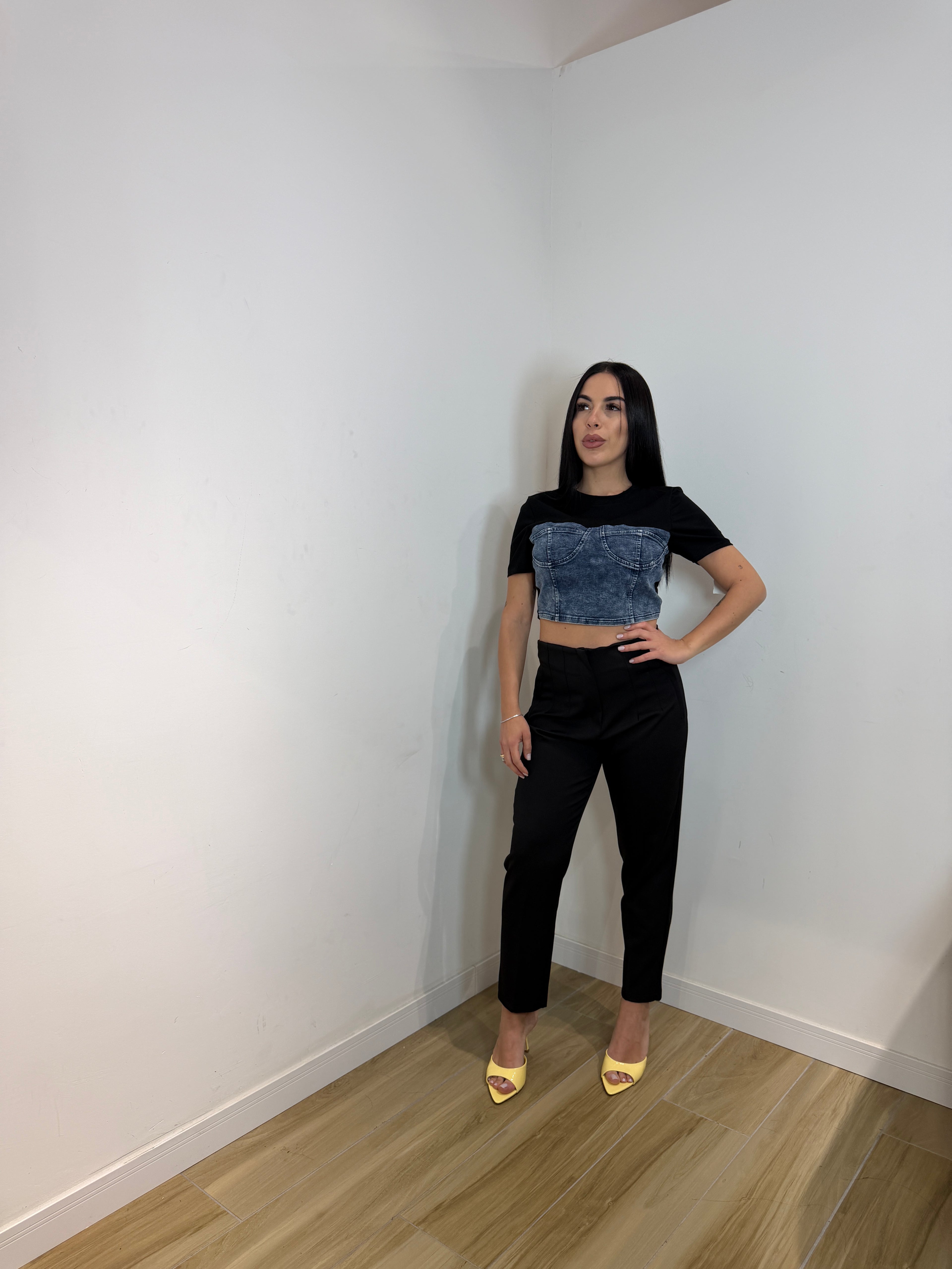Shirt con dettagli in denim Giuly