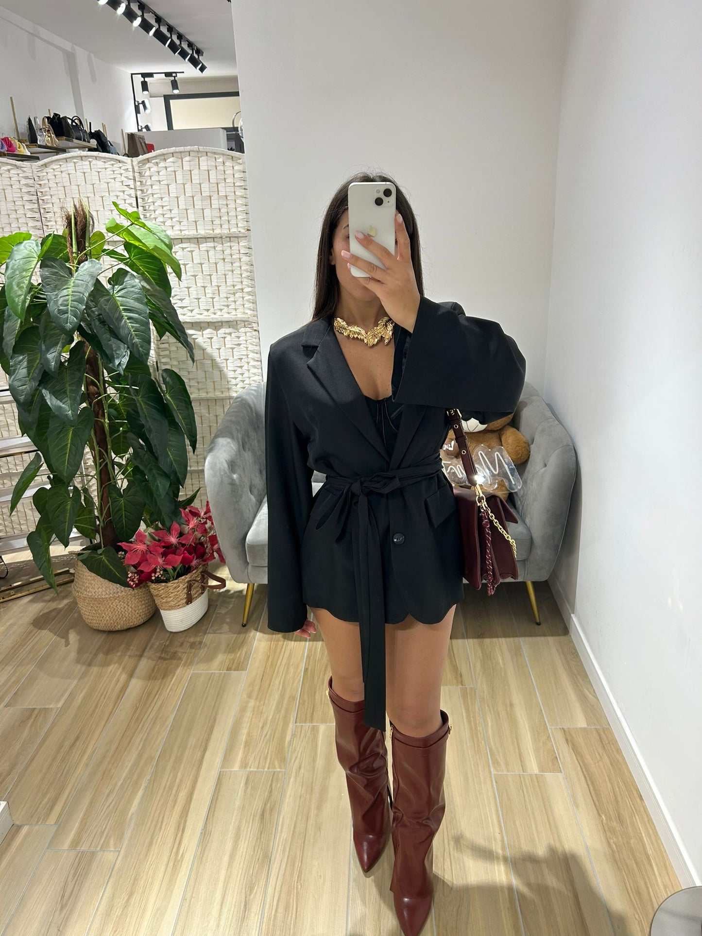 Blazer Sophie nero con cintura