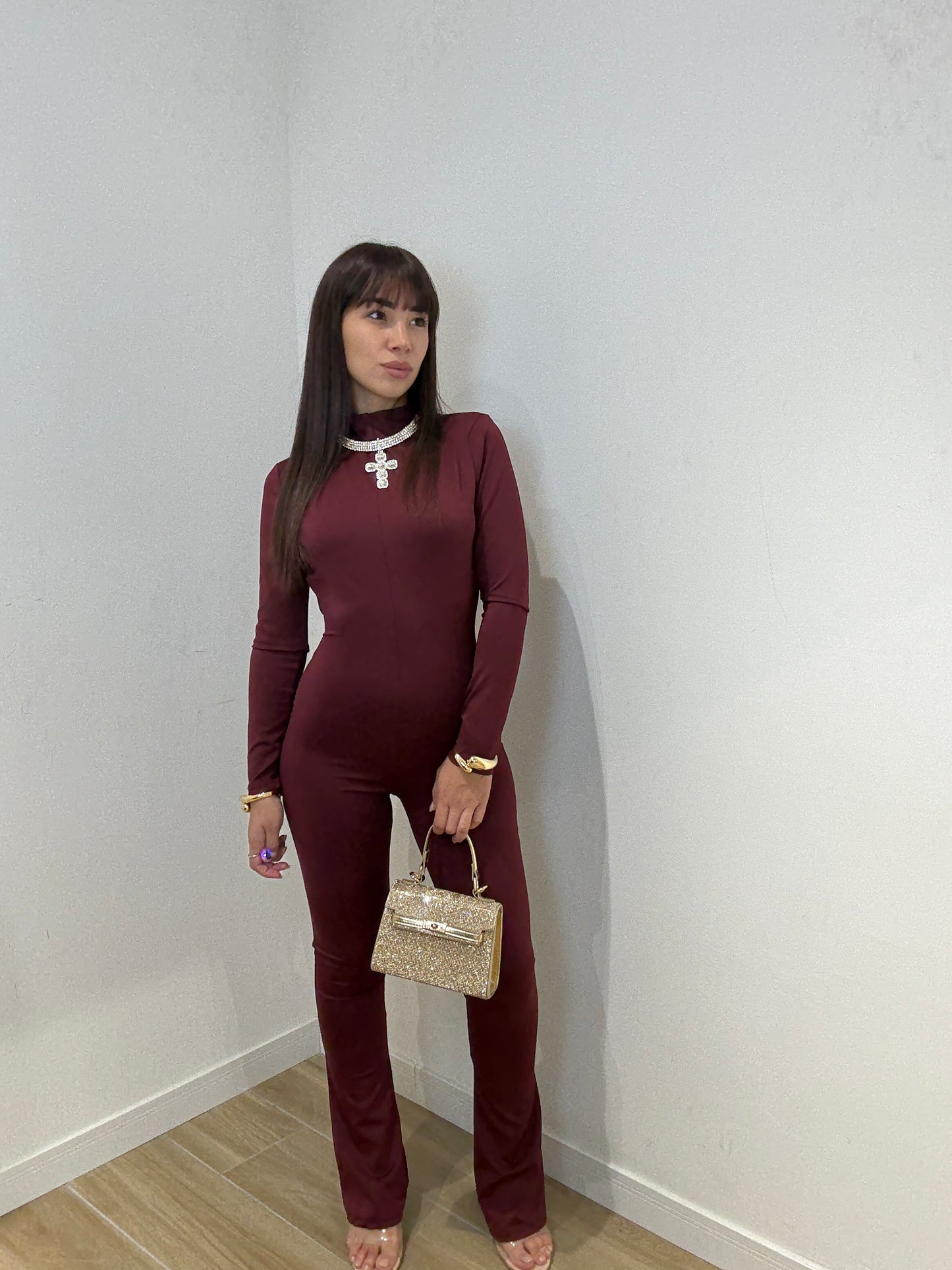 Jumpsuite Catwoman bordeaux