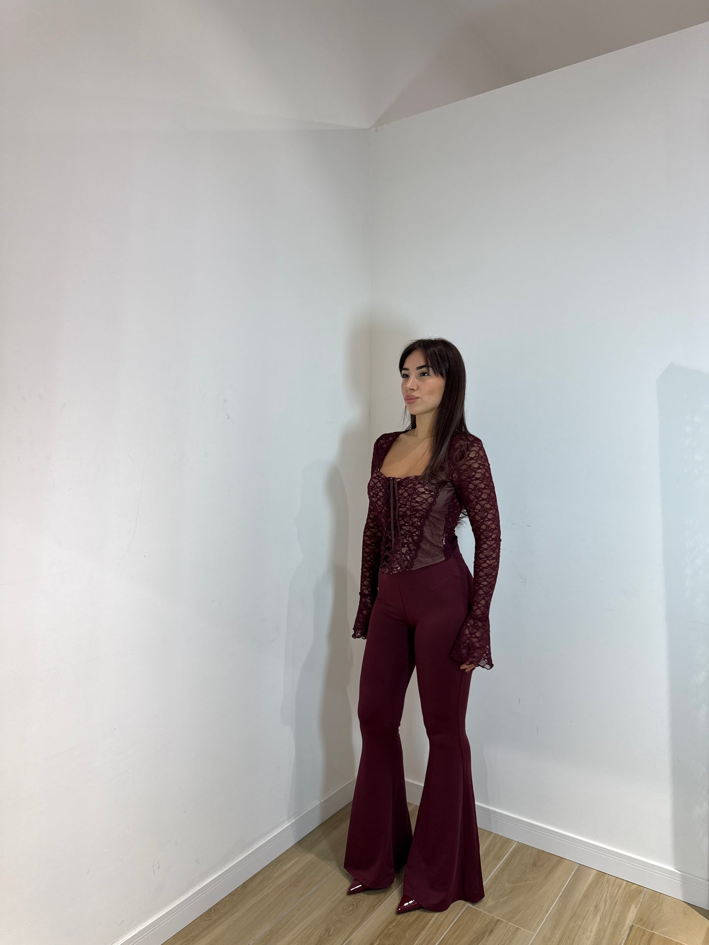 Pantalone Wadi a zampa bordeaux