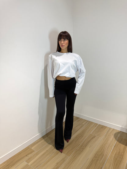 Pantalone modellante con risvolto