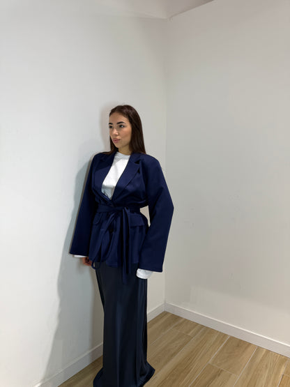 Blazer Sophie blu con cintura