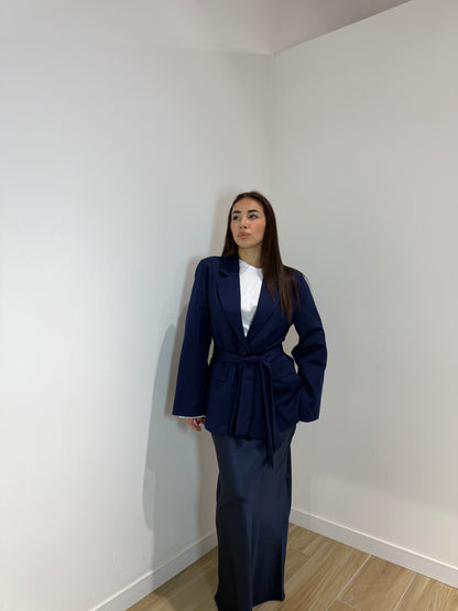Blazer Sophie blu con cintura