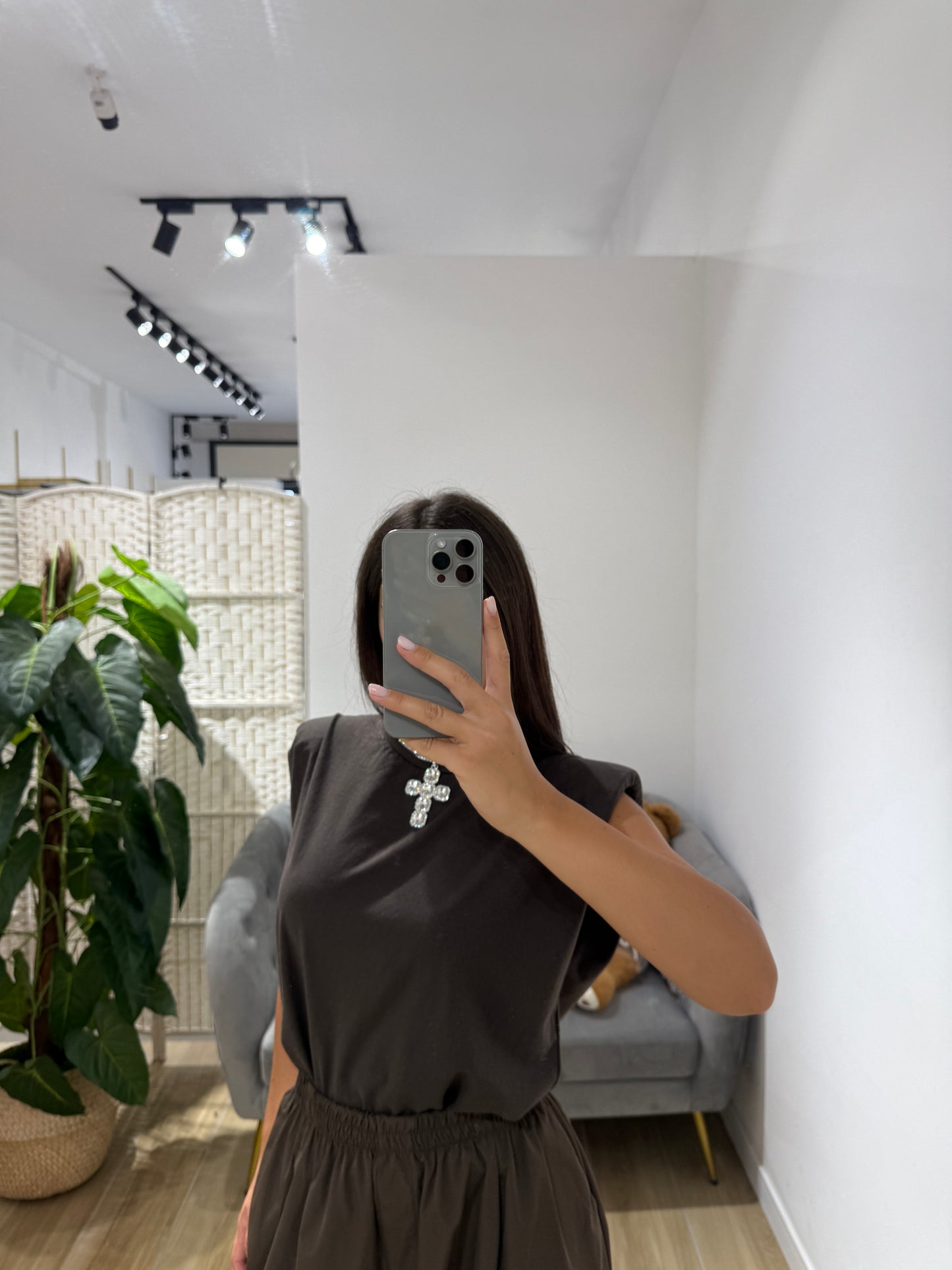 Shirt simple spallina marrone