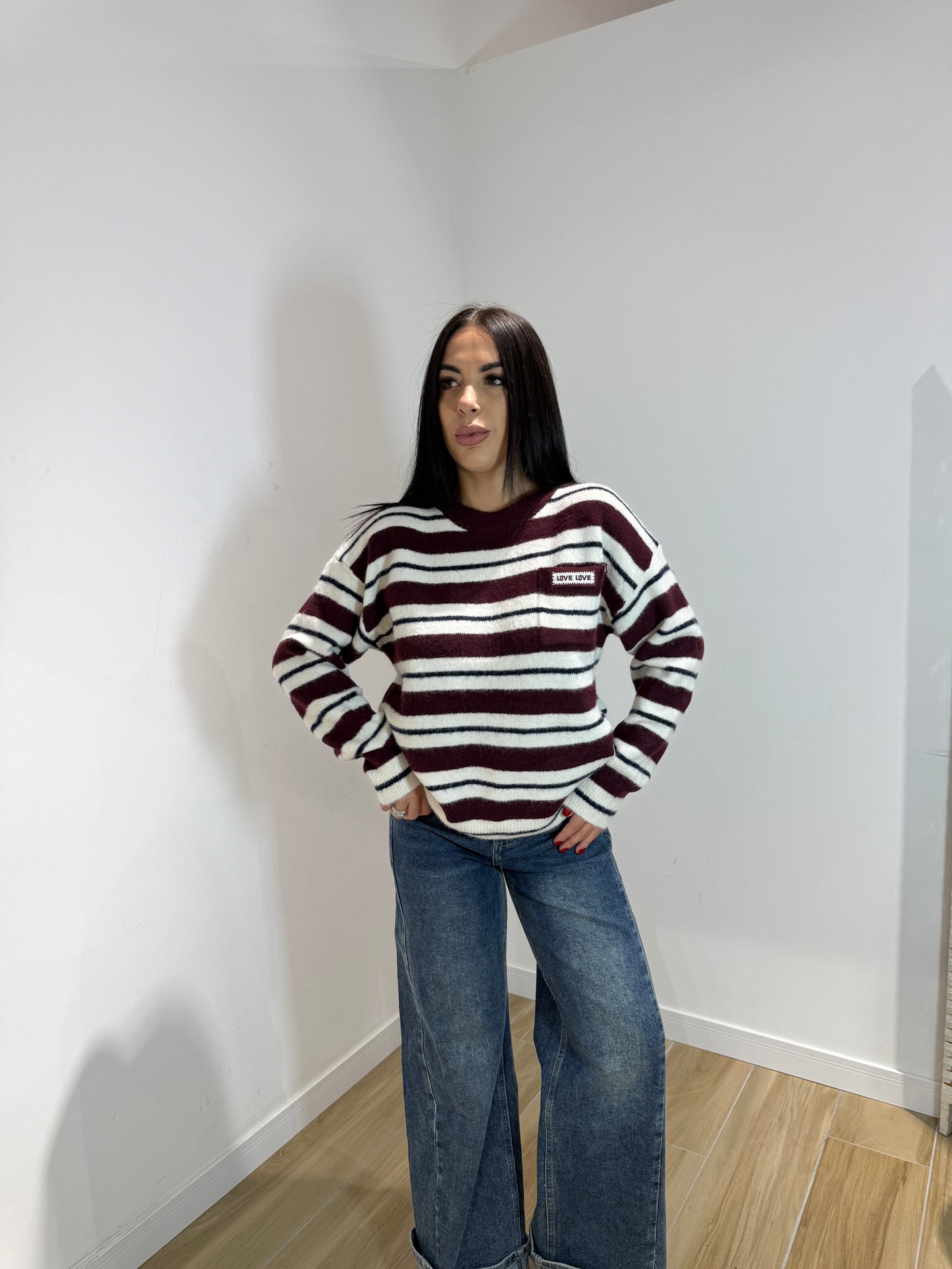 Pull love love bordeaux