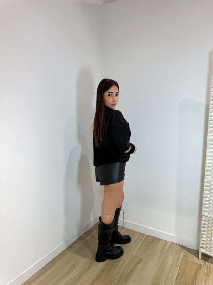 Maglia manico a guanto nera