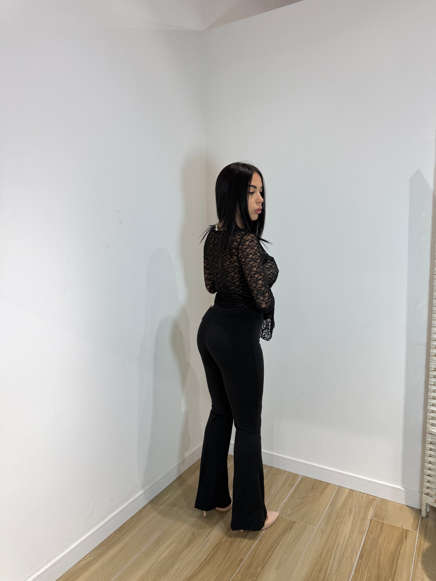 Pantalone a zampa classic senza cerniera