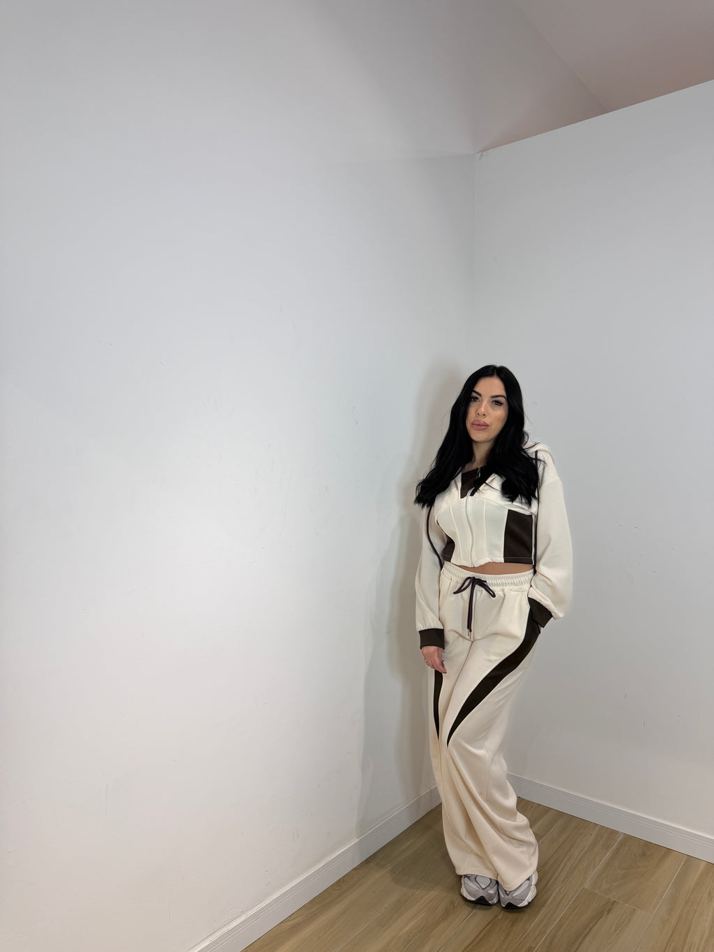 Coordset bicolore beige