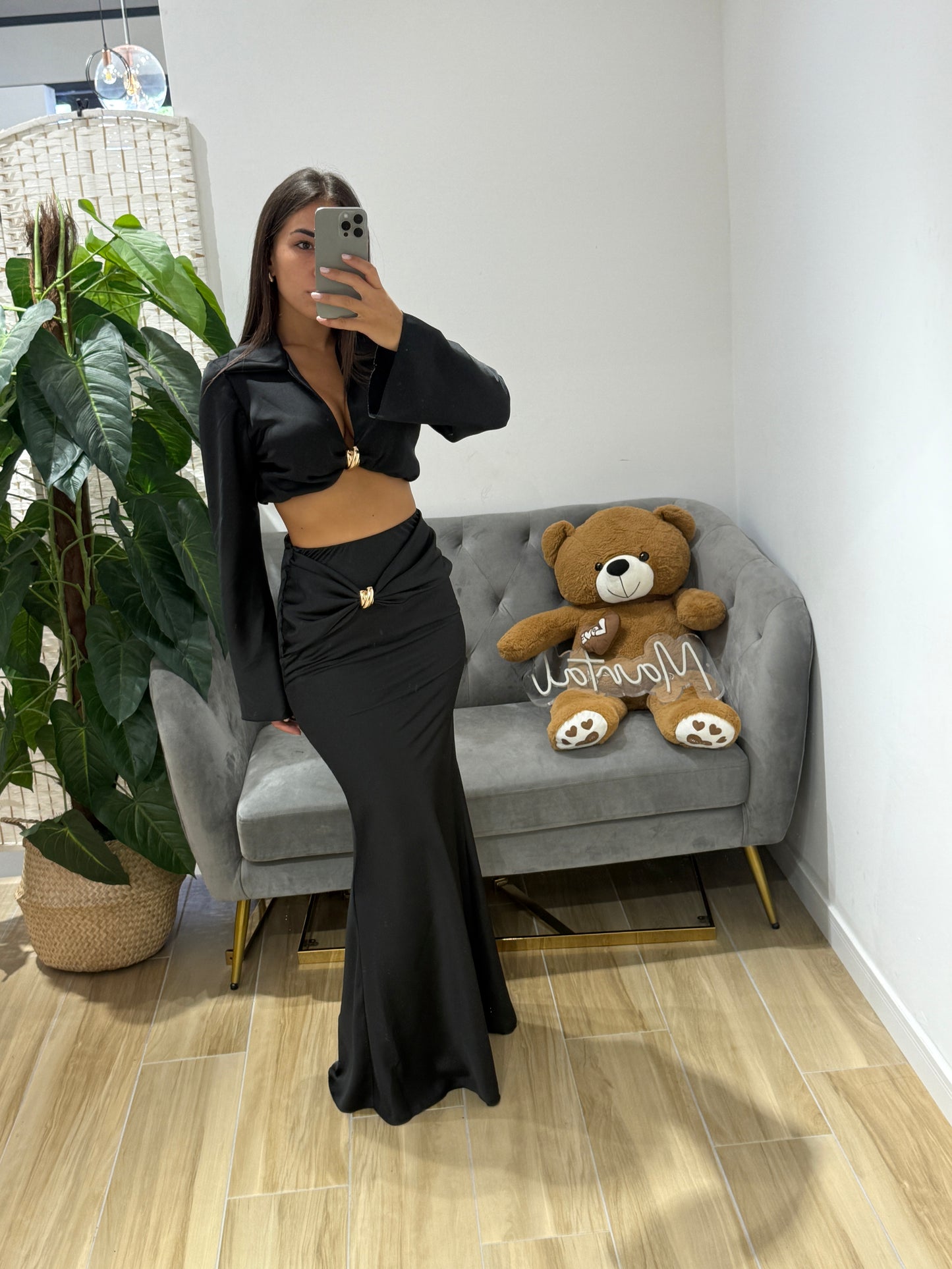 Coordset in raso Wendy con gonna