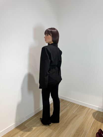 Blazer Tidy in ecocamoscio nera