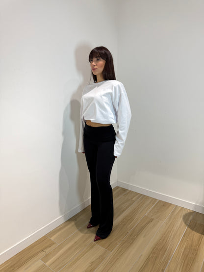 Pantalone modellante con risvolto