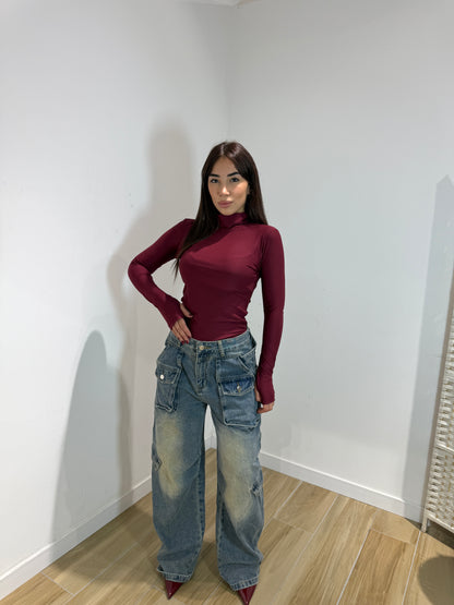 Body Cory marrone e bordeaux