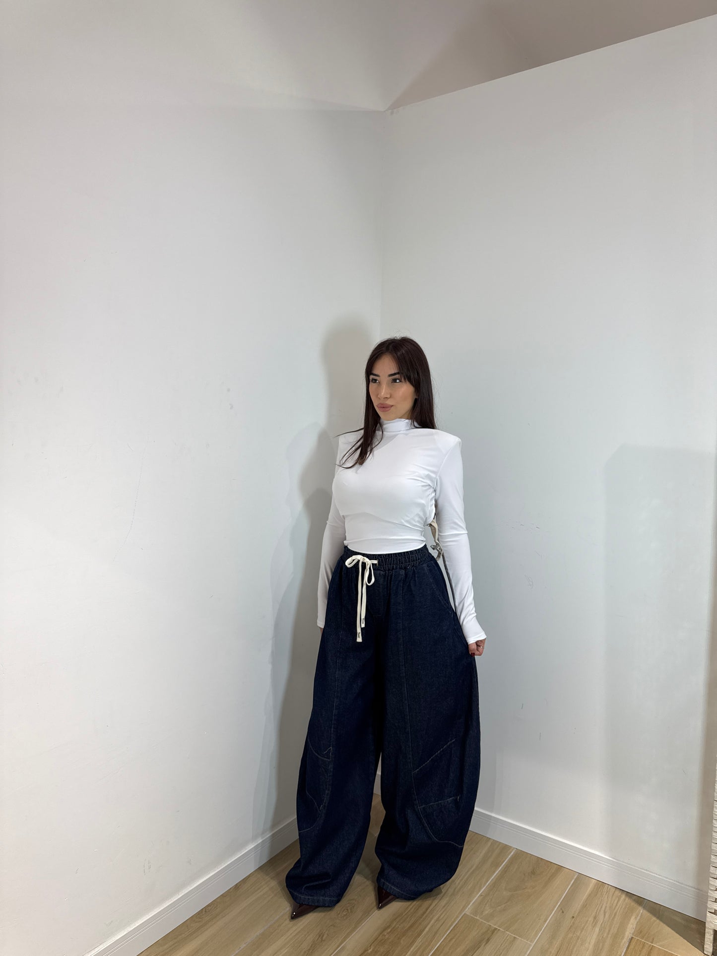 Denim ballon Saretta blu