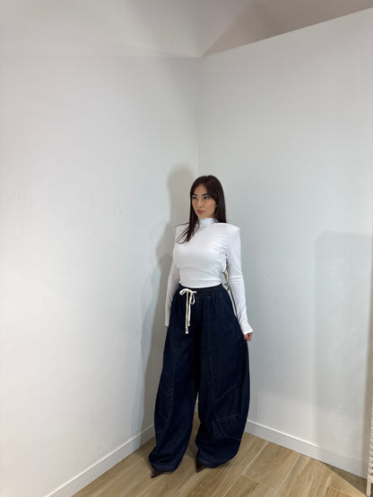 Denim ballon Saretta blu