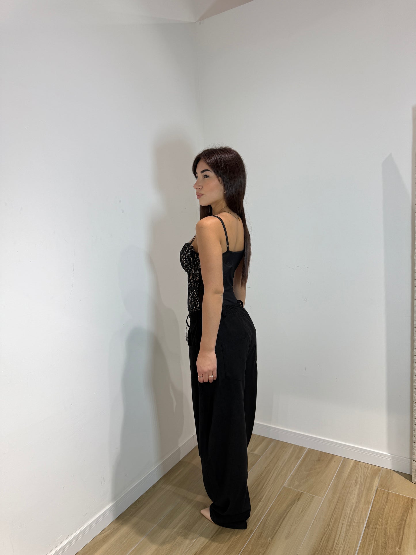 Pantalone in ecocamoscio Malie nero