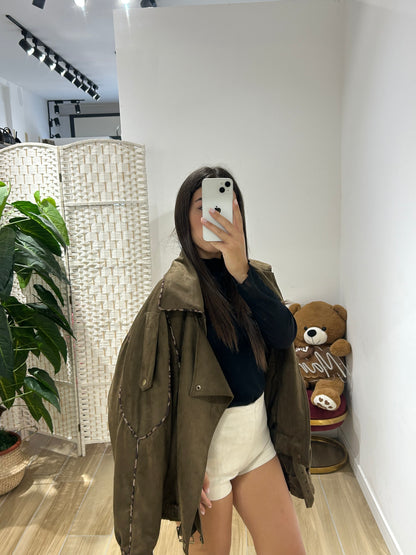 Chiodo in ecocamoscio Simon