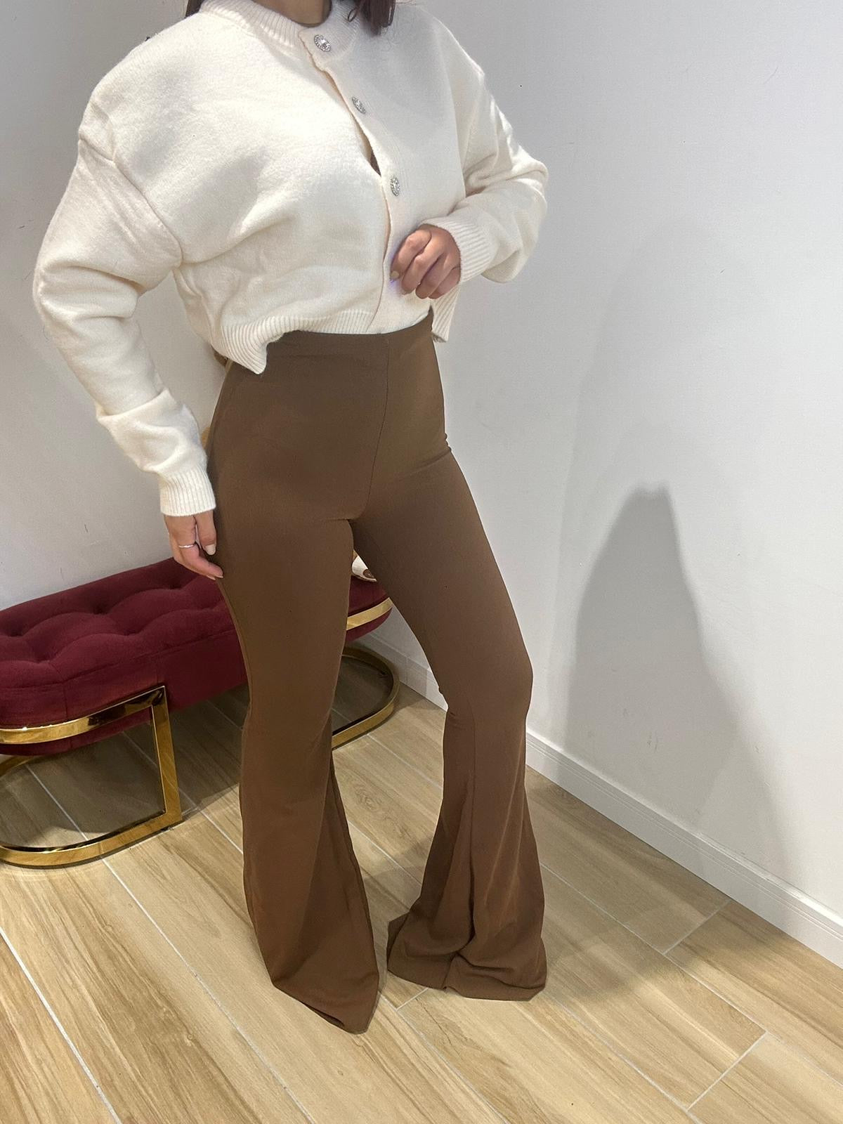 Pantalone a zampa Menny camel