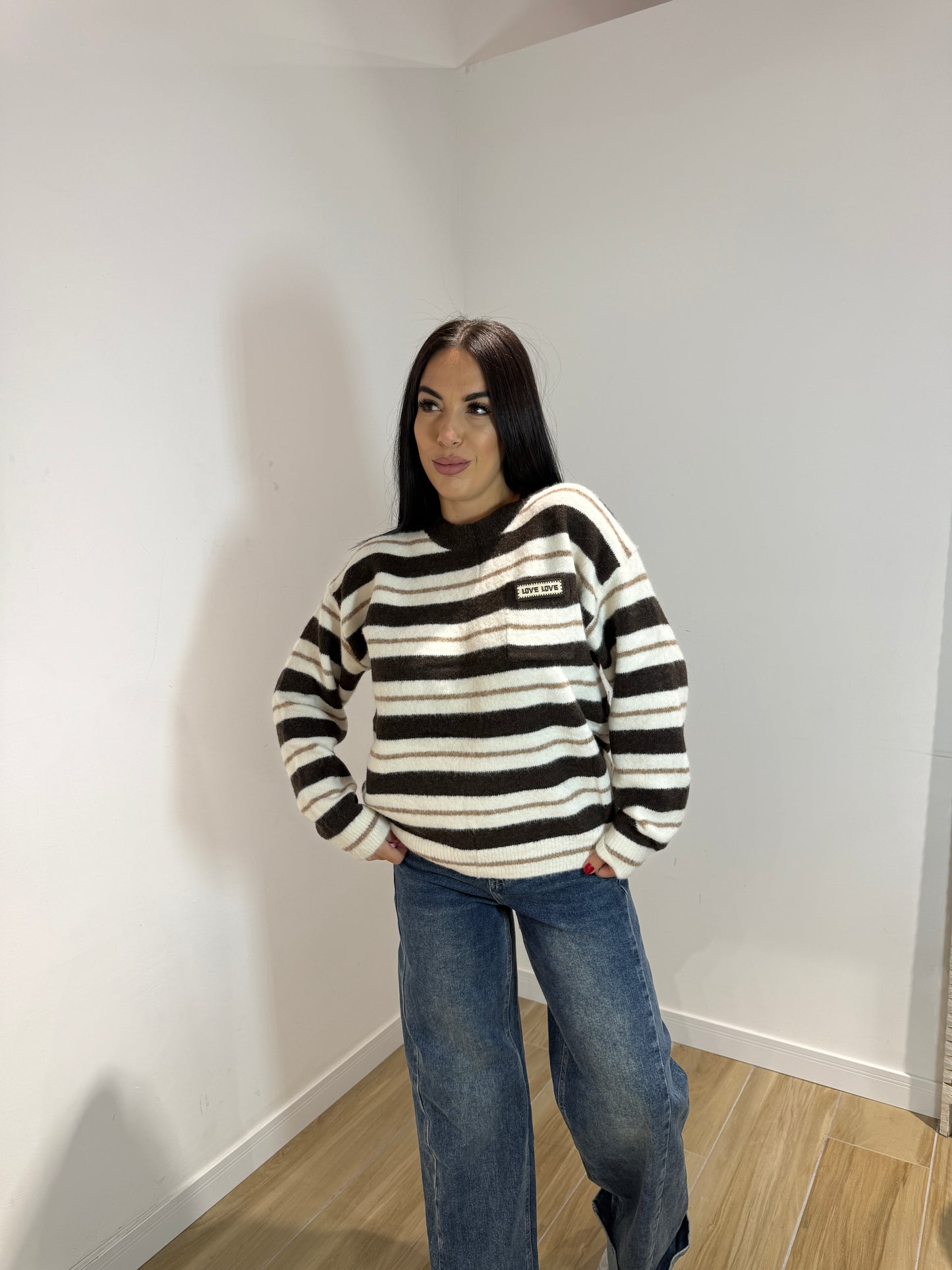 Pull love love marrone