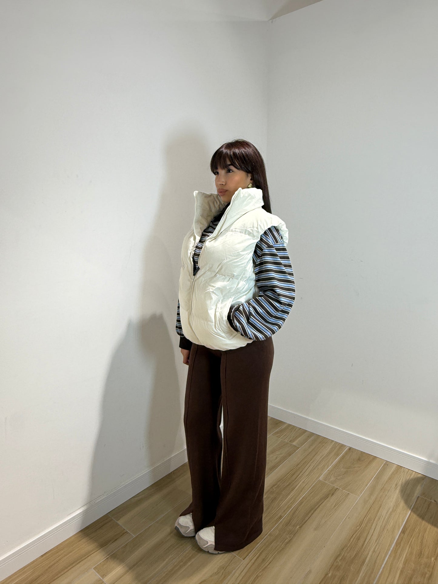 Bomber smanicato bianco