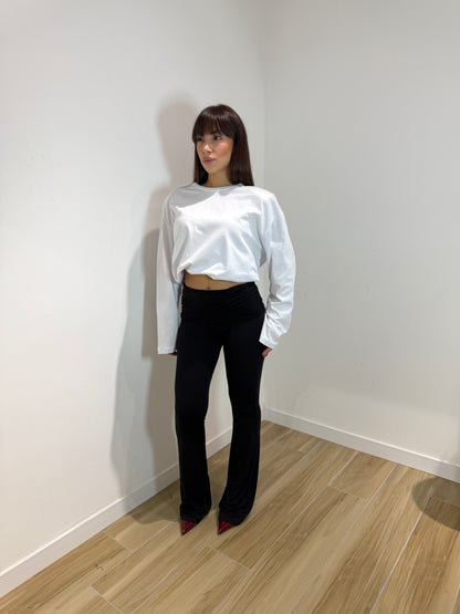 Pantalone modellante con risvolto