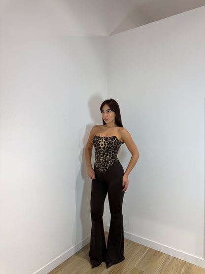 Pantalone Wadi a zampa marrone