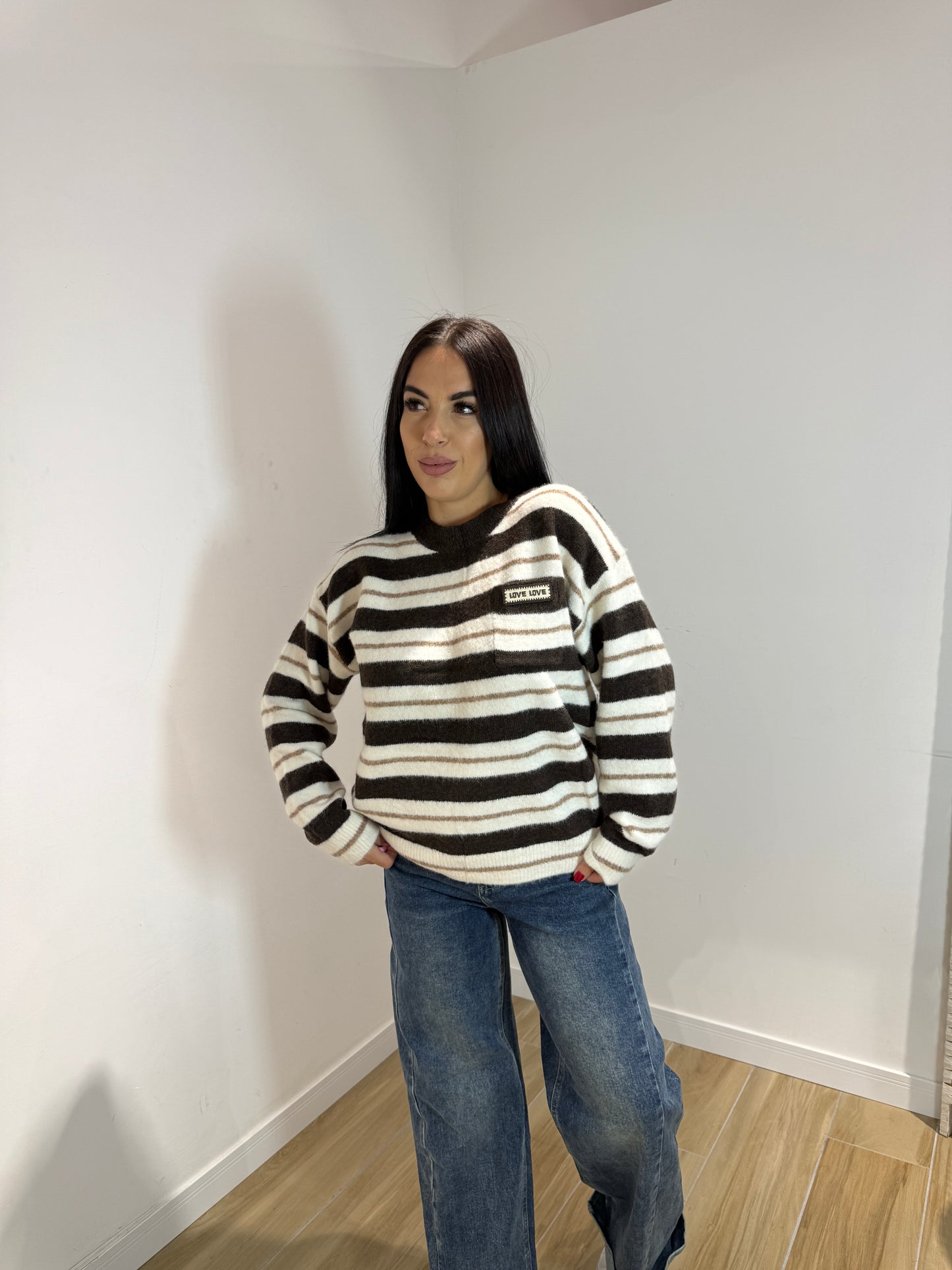 Pull love love marrone