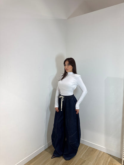 Denim ballon Saretta blu