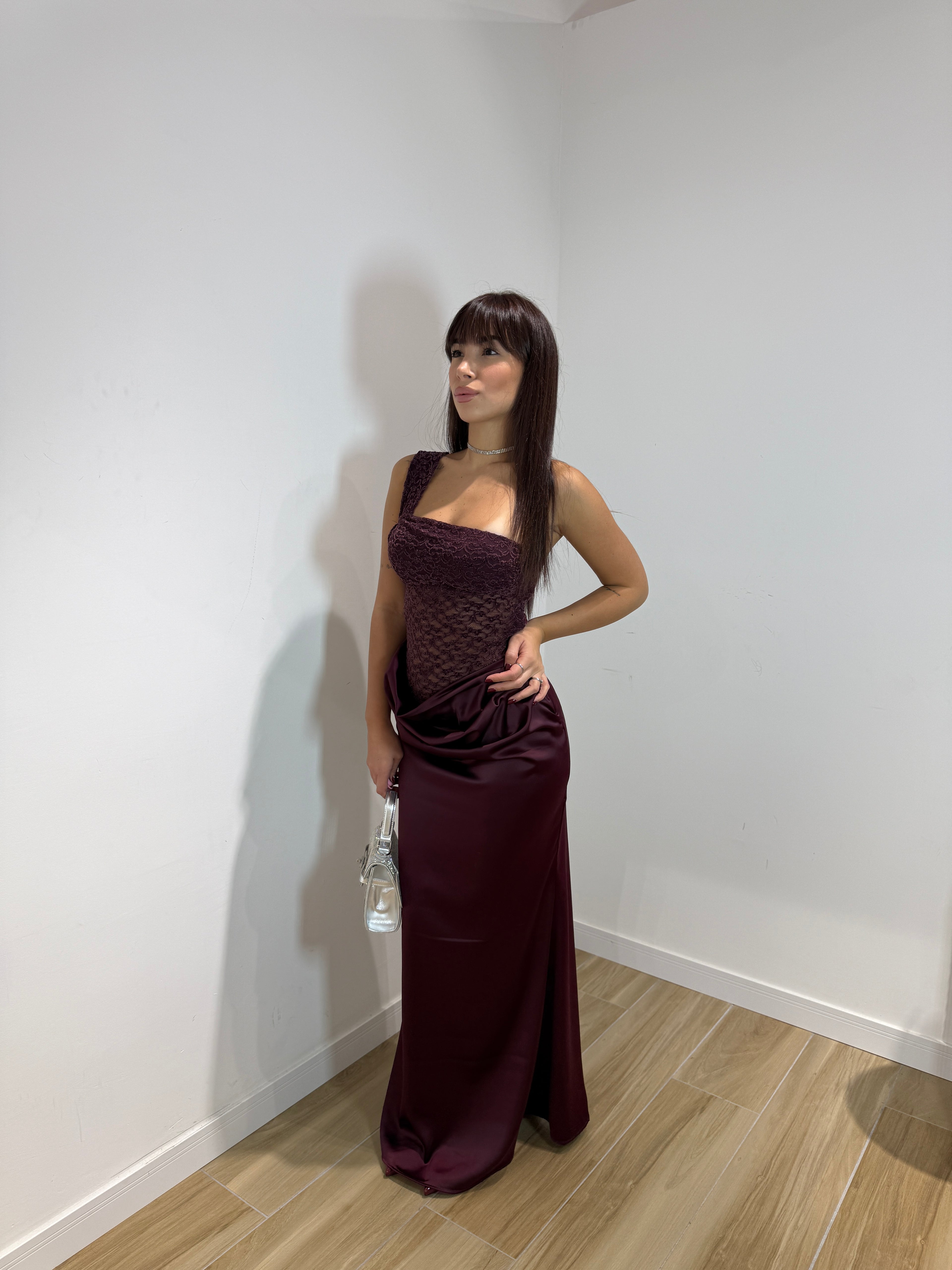 Abito lungo sanctuary bordeaux
