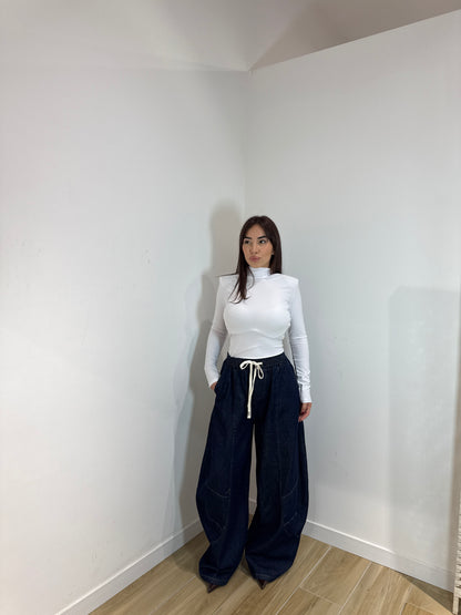 Denim ballon Saretta blu