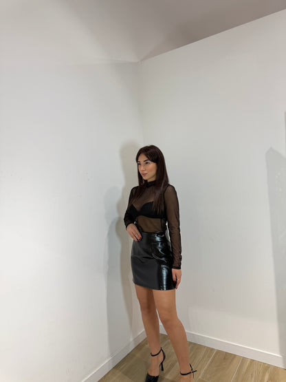 Gonna in vernice Lavi nera