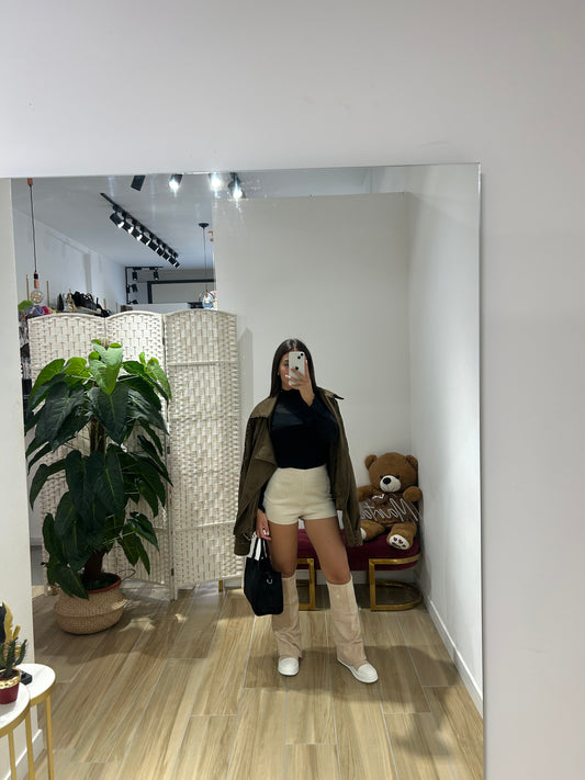 Pantaloncino ecocamoscio Didy beige