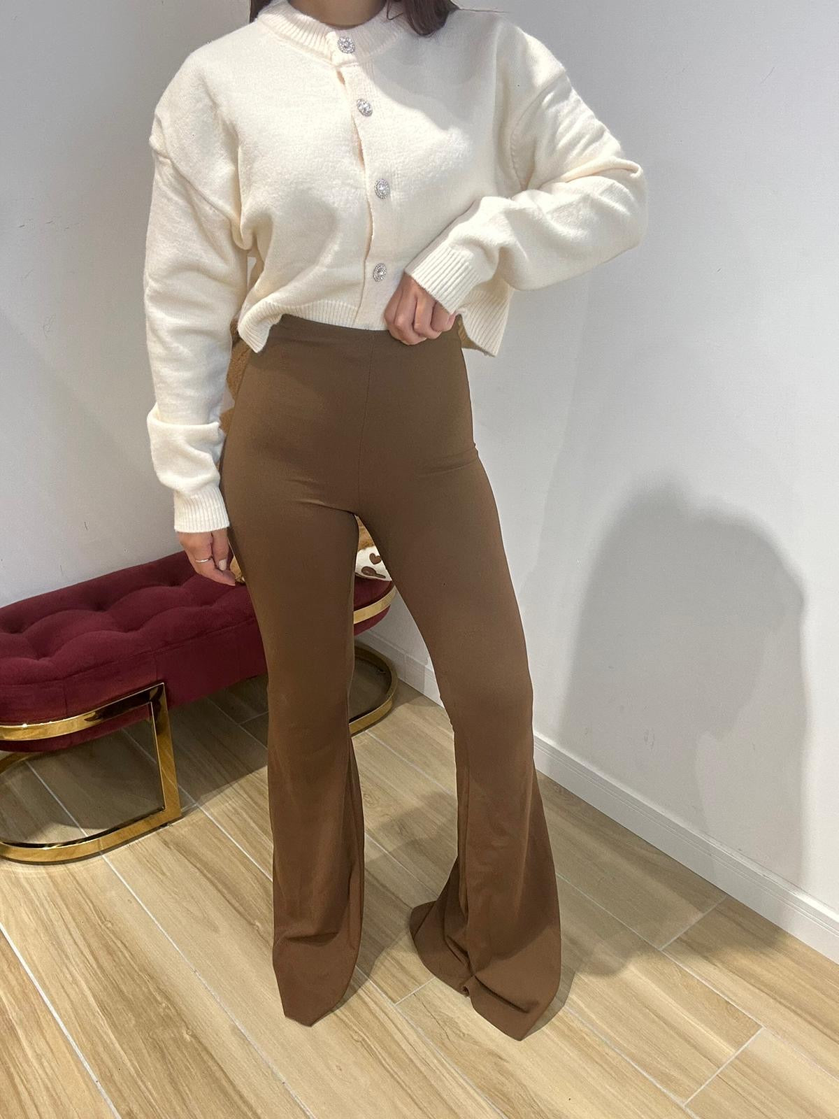 Pantalone a zampa Menny camel