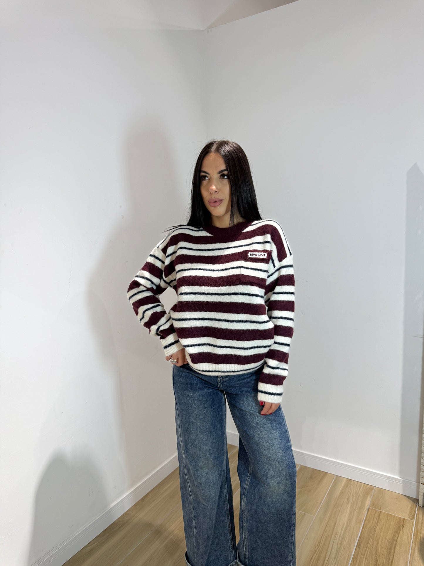 Pull love love bordeaux