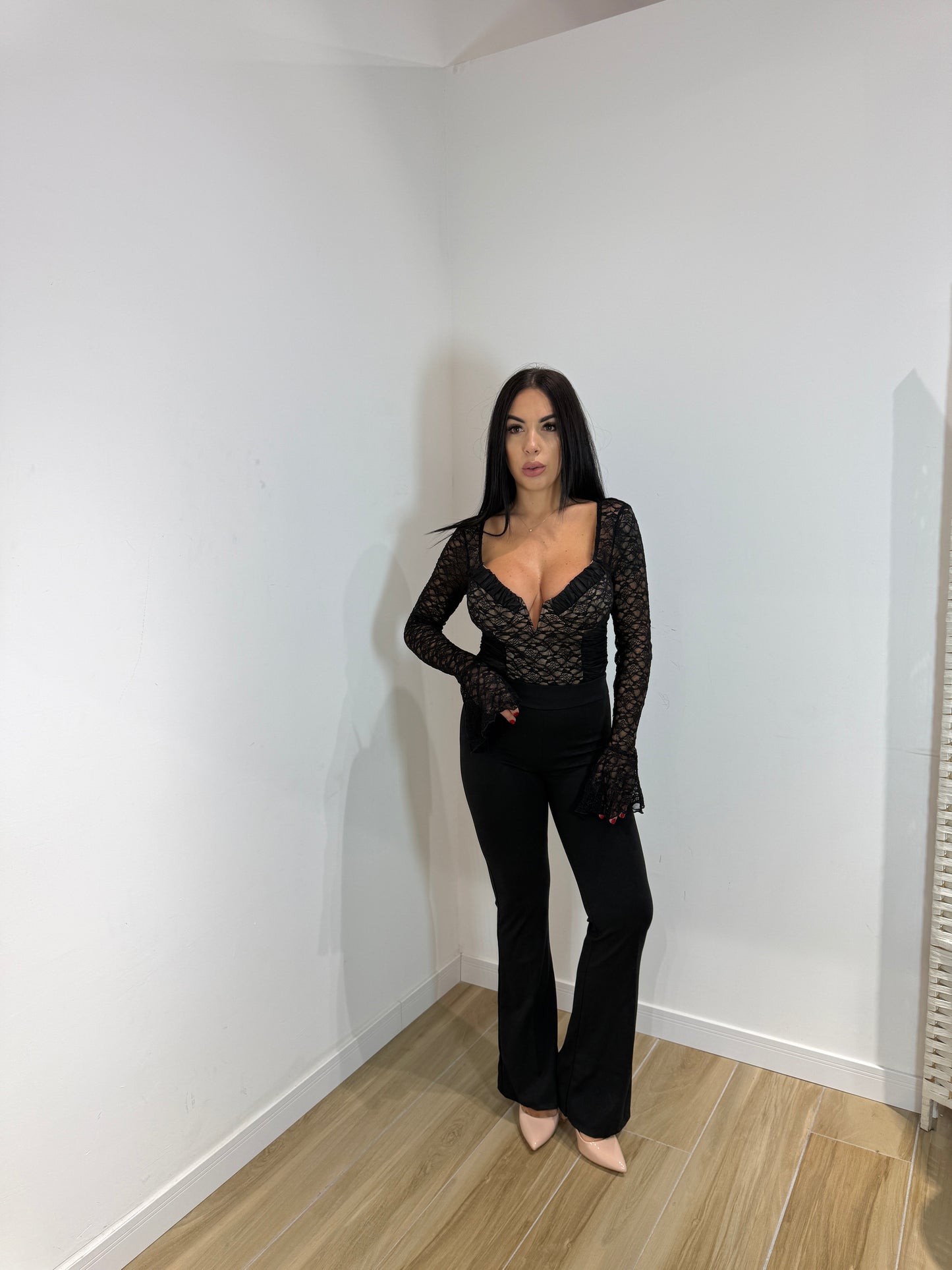 Pantalone a zampa classic senza cerniera