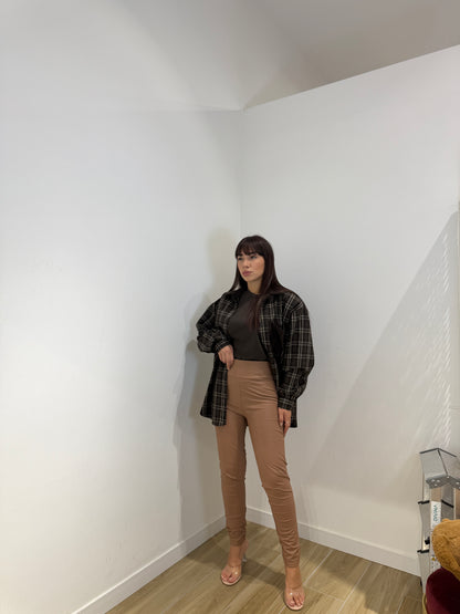 Leggins ecopelle beige Mena