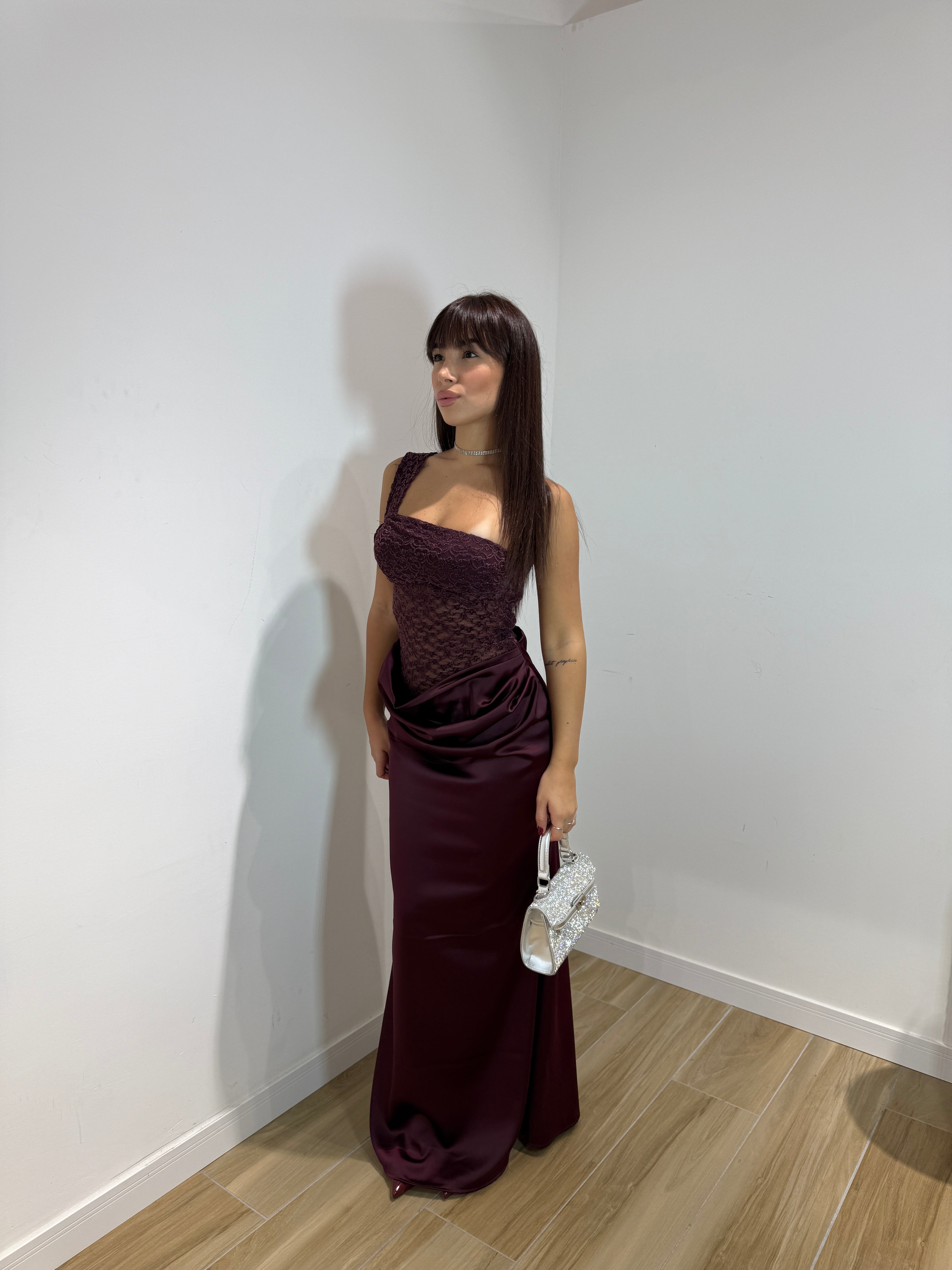 Abito lungo sanctuary bordeaux