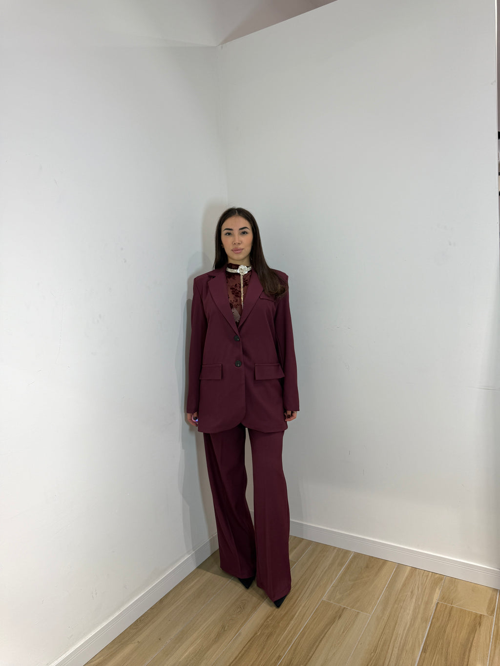 Tailleur Meredith simple bordeaux