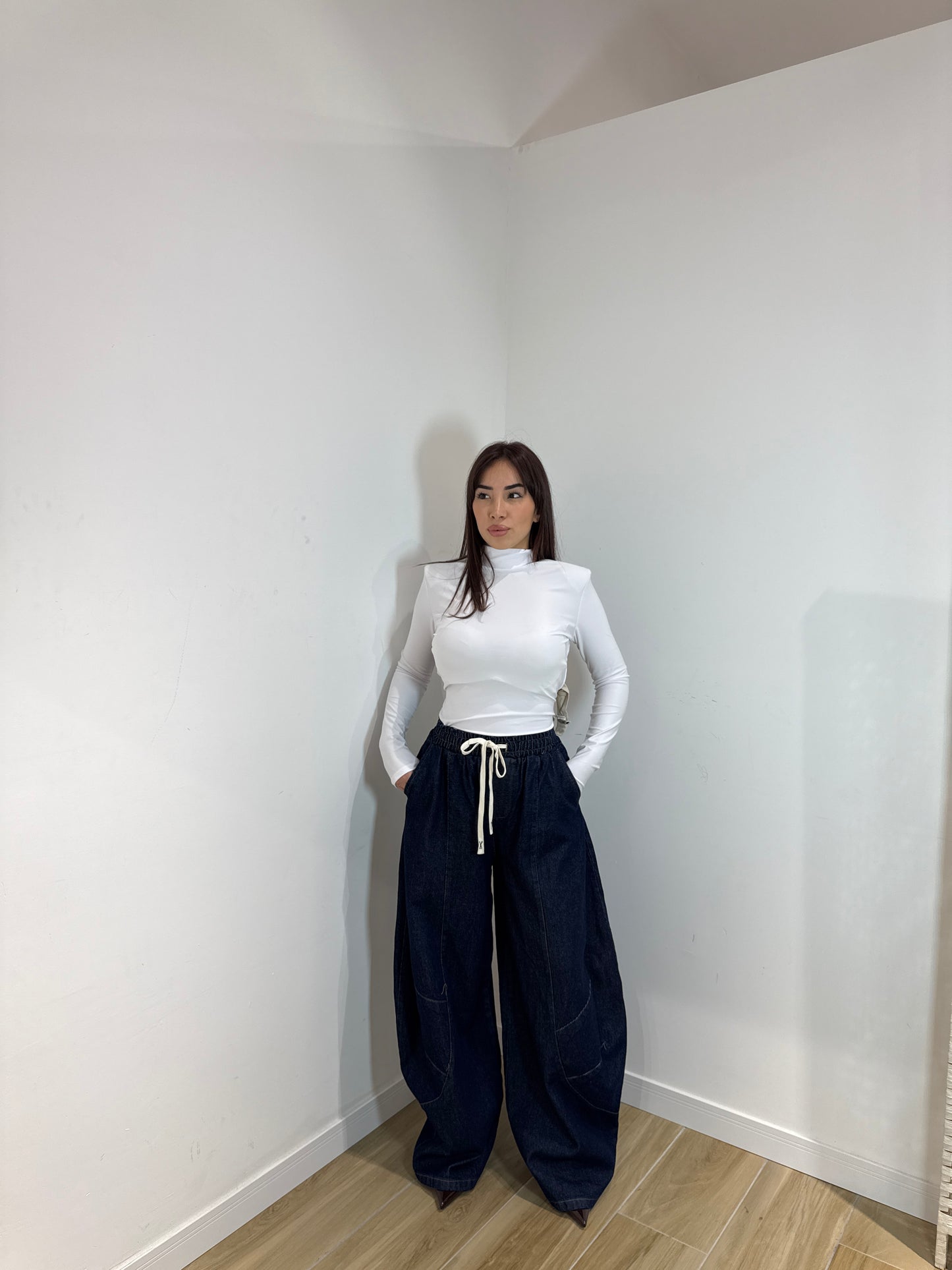 Denim ballon Saretta blu