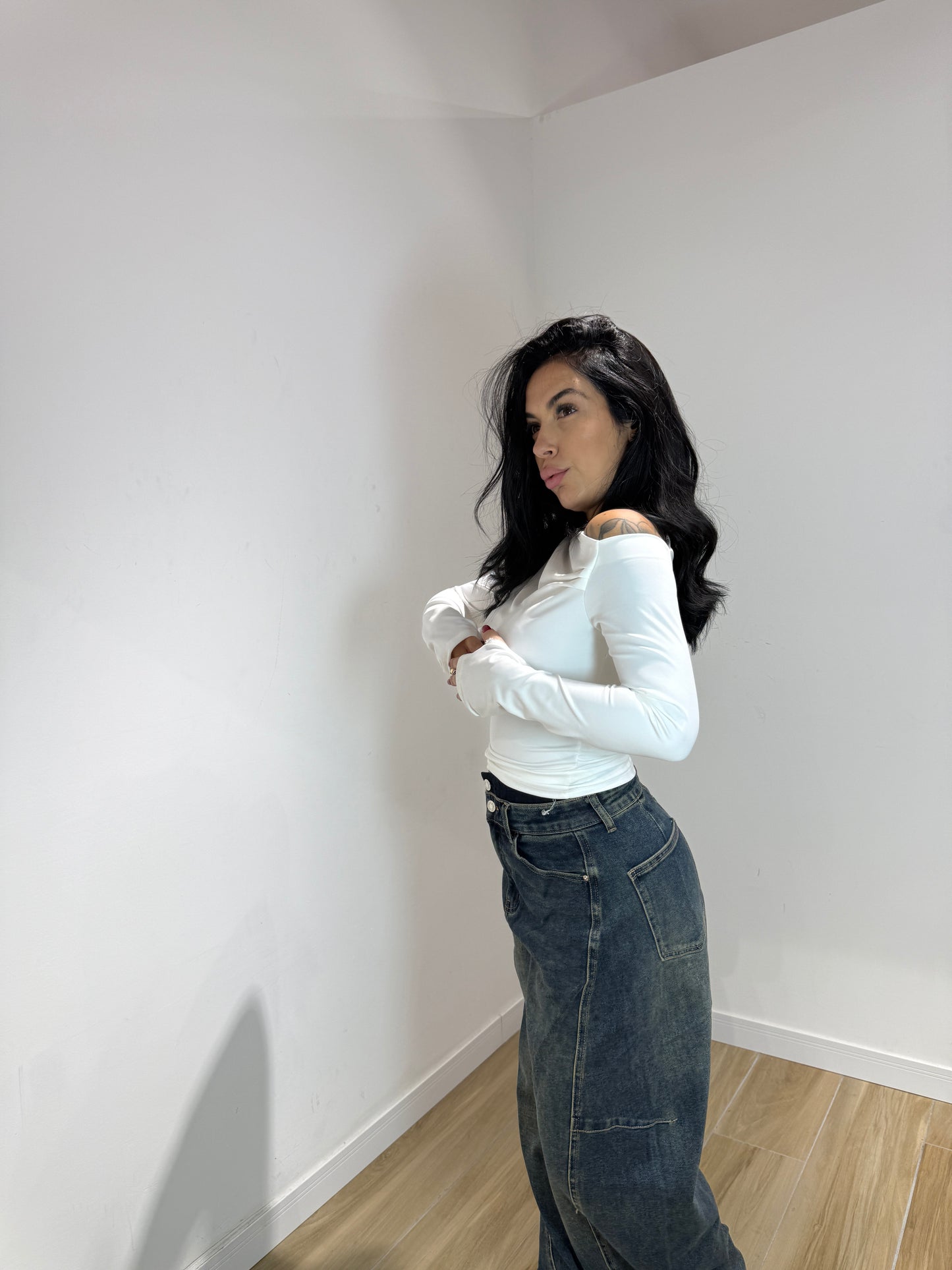 Maglia Kim bianca in licra