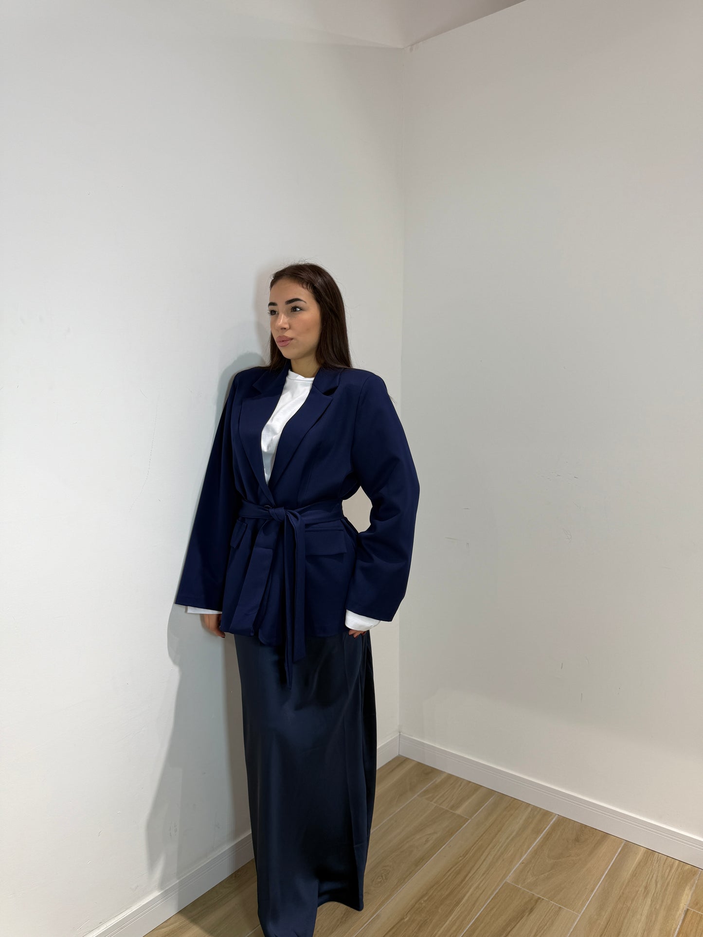 Blazer Sophie blu con cintura