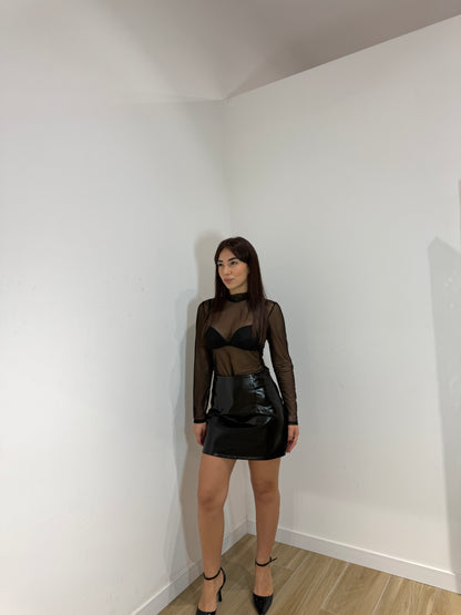 Gonna in vernice Lavi nera