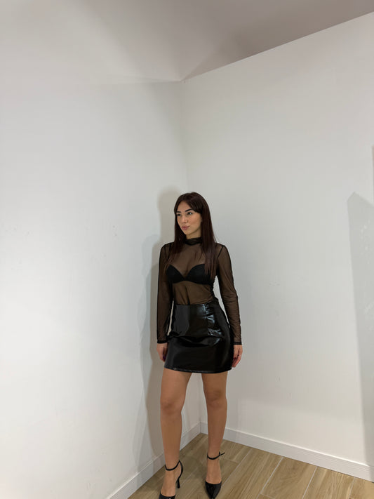 Gonna in vernice Lavi nera