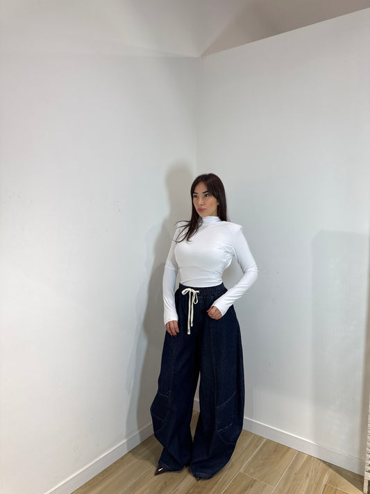 Denim ballon Saretta blu