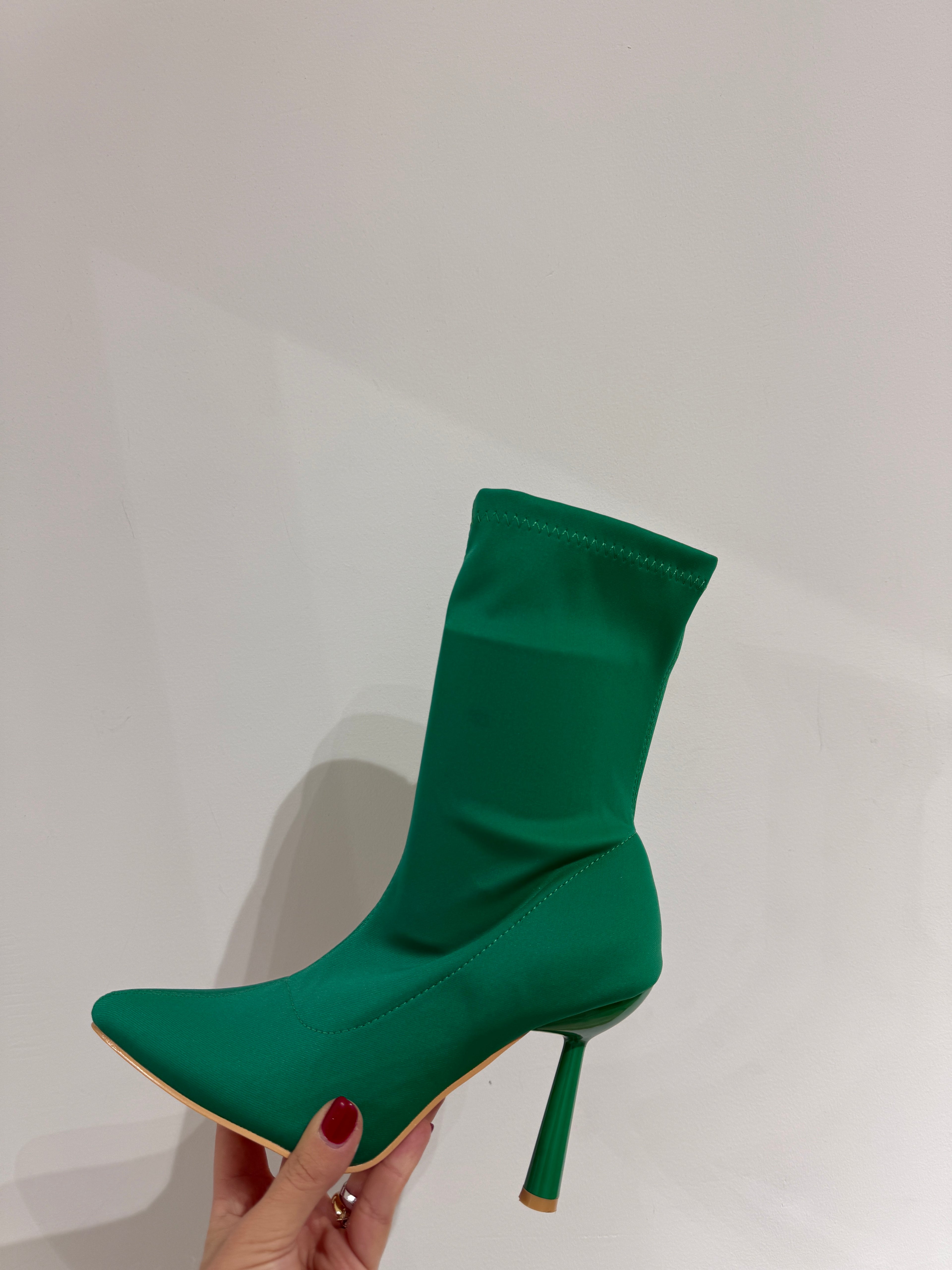 Stivaletto Clara verde e fucsia