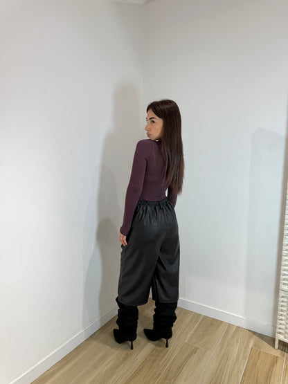 Bermuda Denny in ecopelle nero