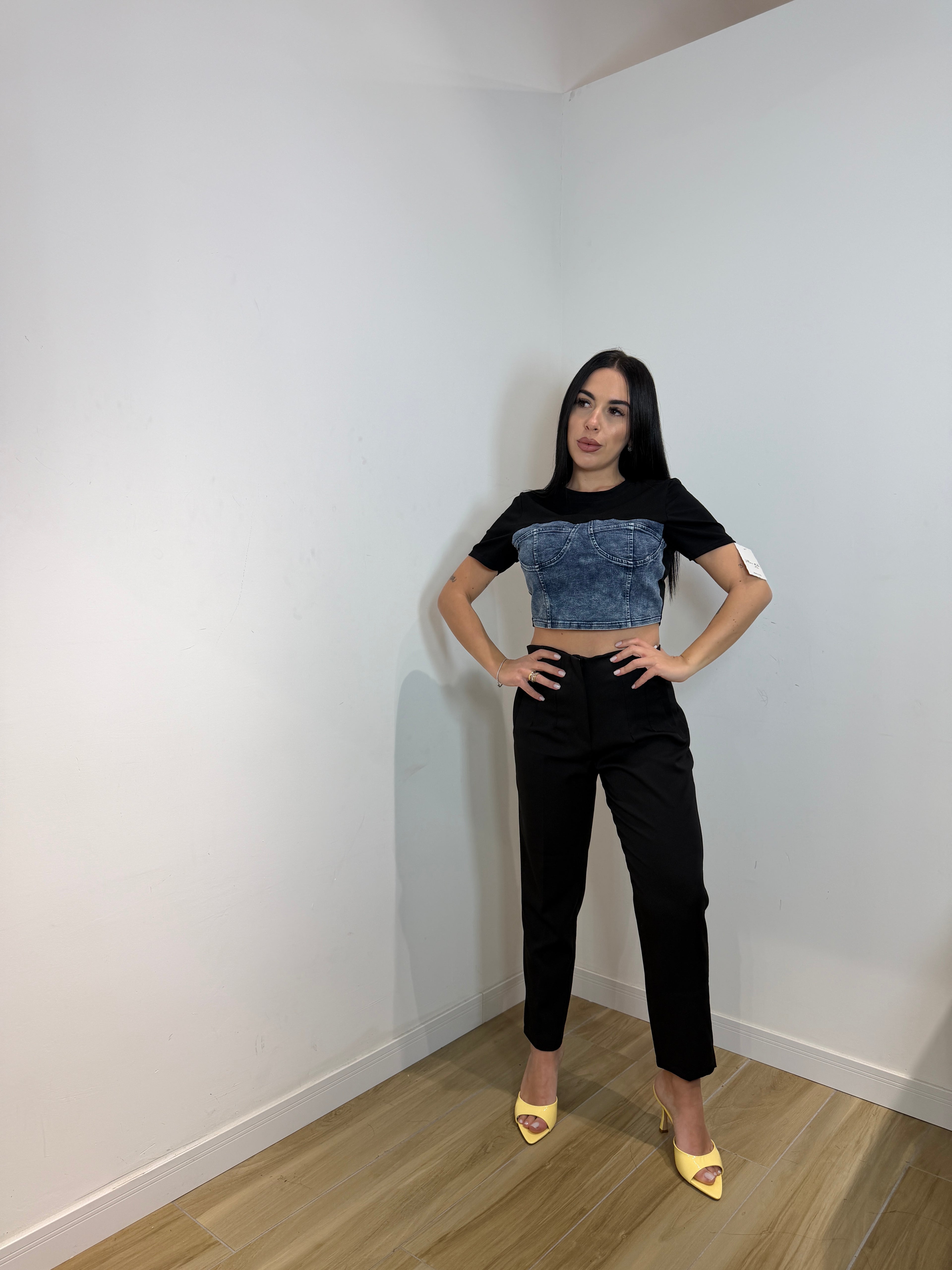 Shirt con dettagli in denim Giuly