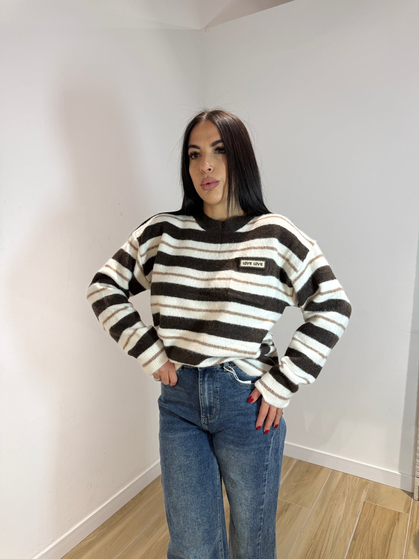 Pull love love marrone