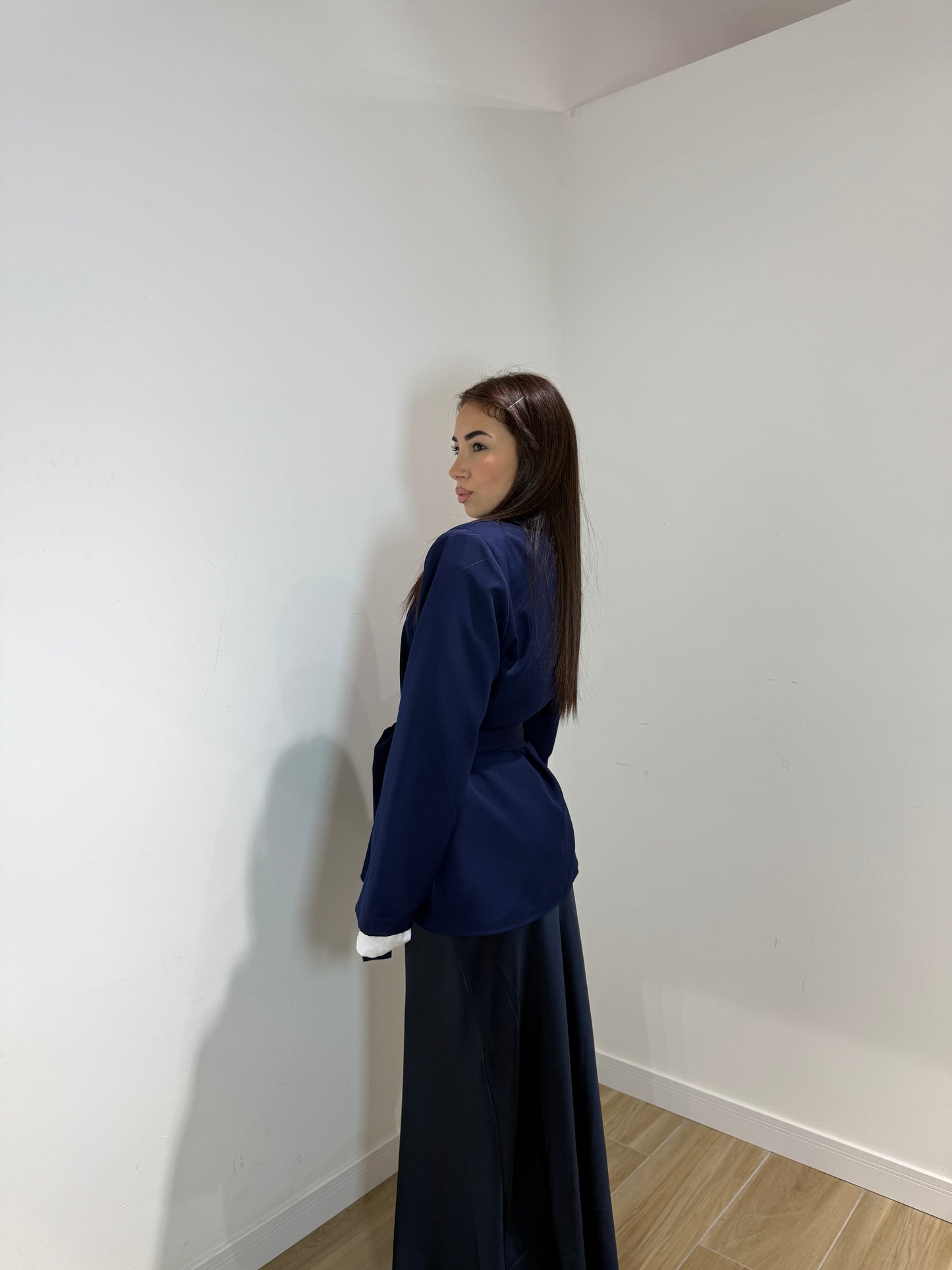 Blazer Sophie blu con cintura