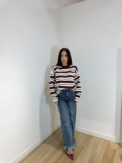 Pull love love bordeaux