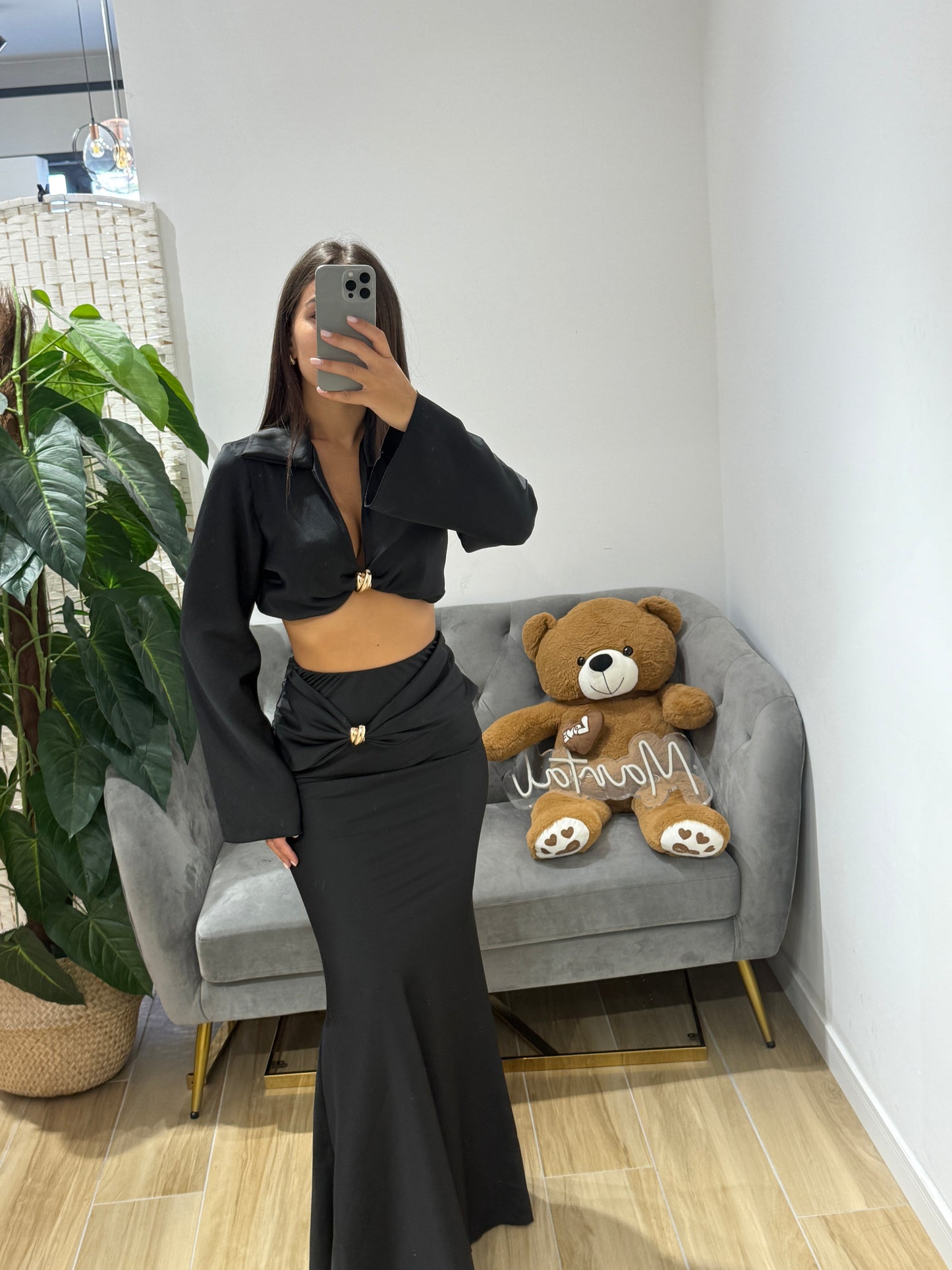 Coordset in raso Wendy con gonna